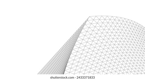 Architectural 3d drawing. Geometric background