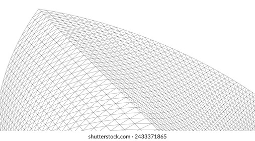 Dibujo arquitectónico 3d. Fondo geométrico