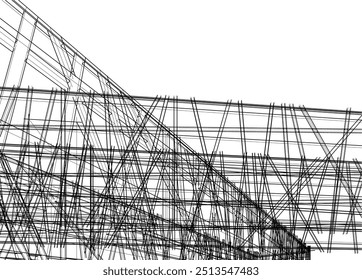 Architectural 3d drawing vector illustration