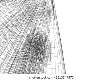 Ilustração arquitetônica de vetor de desenho 3d