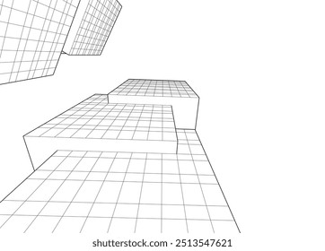 Architectural 3d drawing vector illustration