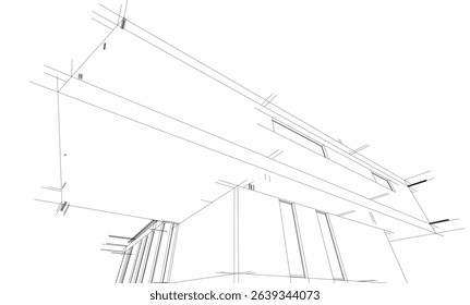 Architectural  3d drawing vector illustration