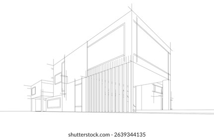 Architectural  3d drawing vector illustration