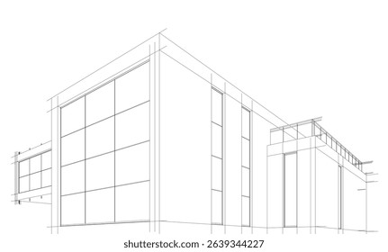 Architectural  3d drawing vector illustration