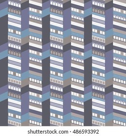 Architectural 3d houses seamless pattern vector illustration