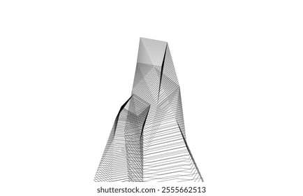 Architectural 3d illustration of a building. Vector drawing