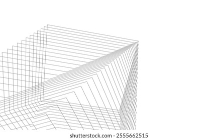 Architectural 3d illustration of a building. Vector drawing