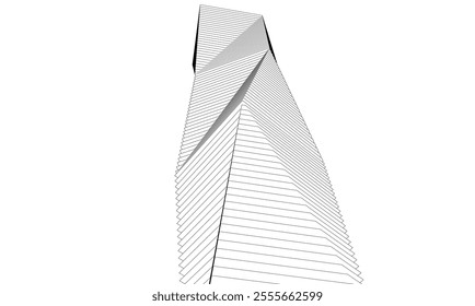 Architectural 3d illustration of a building. Vector drawing