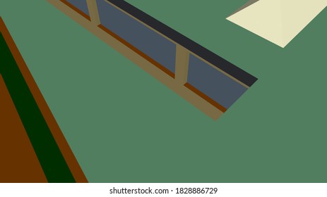 
3D-Modell der Architektur von Schulgebäuden