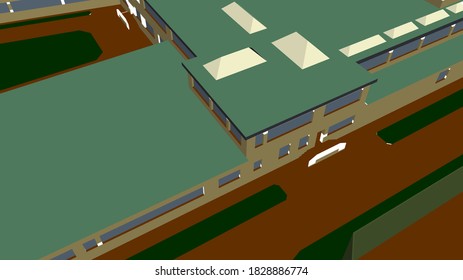 
architectural 3d model of school house graphics