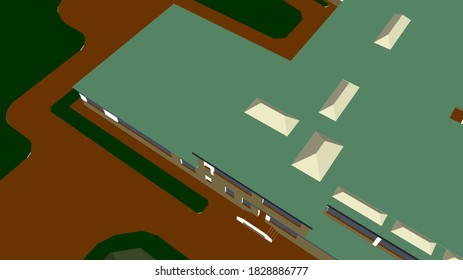 
architectural 3d model of school house graphics