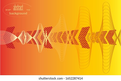 Architectural 3d wave pattern of geometric shapes and set of directional arrows in style of halftone. Vector illustrations for web design, technology projects, textiles, wallpaper, cards, poster.
