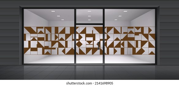 Architectural abstract design for glass door graphics. Window Glass partition graphics.