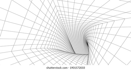 Architectural abstract shapes, Abstract architecture arch 3d illustration.
