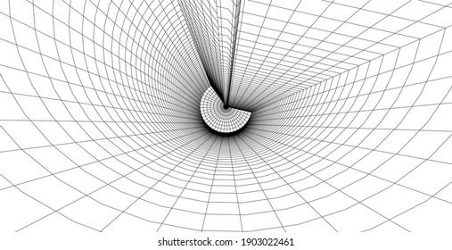 Architectural abstract shapes, Abstract architecture arch 3d illustration.