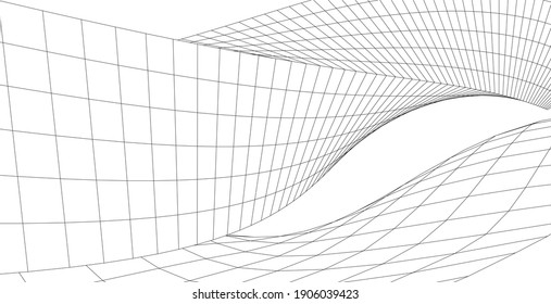 Abstrakte architektonische Formen, Abstrakte Architektur, 3D-Illustration.