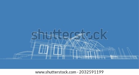 Architectural abstract shapes, Abstract architecture arch 3d illustration.
