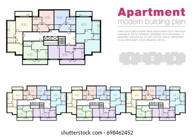 Architectural apartment project. dwelling building vector floor plan