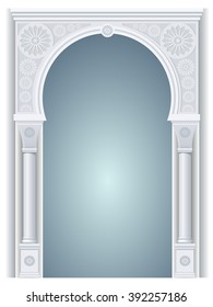 Architectural arch in Arabic or other Eastern style, entrance, doorway