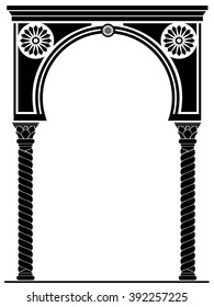 Architectural arch in Arabic or other Eastern style, entrance, doorway