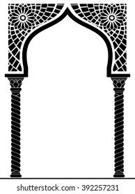 Architectural arch in Arabic or other Eastern style, entrance, doorway