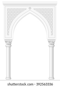 Architectural arch in Arabic or other Eastern style, entrance, doorway