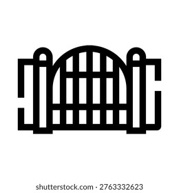 Architectural arch gate representing entrance, exit, security, and barrier concepts, providing a clear path or restricting passage while defining boundaries