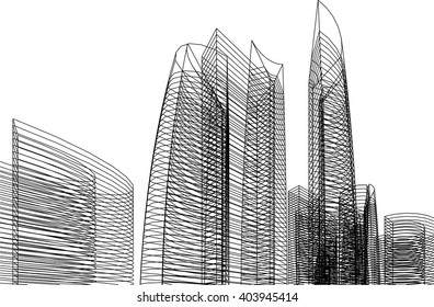 architectural background. 3d Buildings