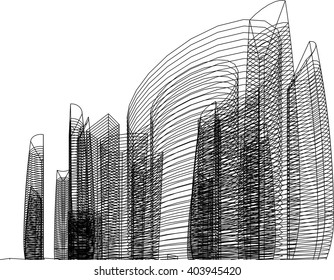 architectural background. 3d Buildings