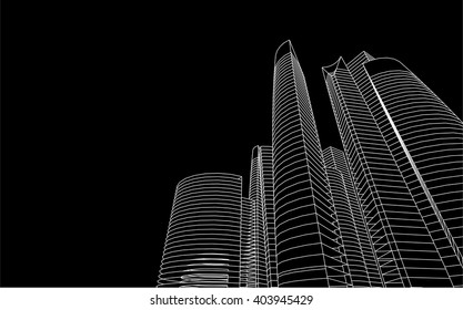 architectural background. 3d Buildings