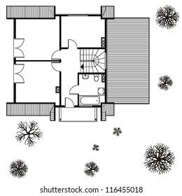 architectural background. blueprint of house