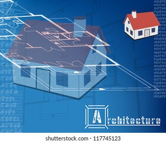 architectural background blueprint. vector illustration