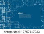 Architectural background. Building construct plan. Interior design sketch draw. Home floor architect pattern. Office reconstruction project. Abstract technology illustration. Vector blueprint.