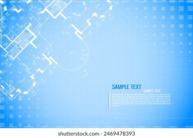 Architectural background. Building construct plan. Interior design sketch draw. Home floor architect pattern. Office reconstruction project. Abstract technology illustration. Vector blueprint.