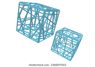 Architectural background. Cube lattice construction