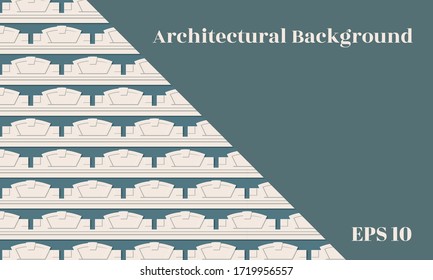 Architectural background with decorative belt with architectural details. Decoration of the wall fragment. Vector EPS10