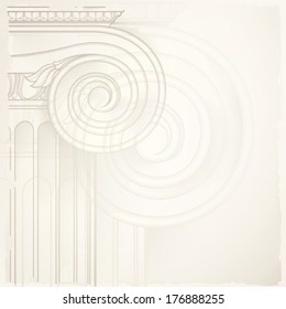 architectural background , ionic column , vector drawing