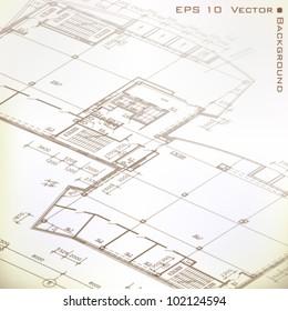 Architectural background. Part of architectural project, architectural plan, technical project, drawing technical letters, architect at work, architecture planning on paper, construction plan