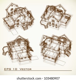 Architectural background. Part of architectural project, architectural plan, technical project, drawing technical letters, architect at work, architecture planning on paper, construction plan