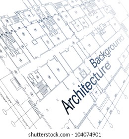 Architectural background. Part of architectural project, architectural plan, technical project, drawing technical letters, architect at work, architecture planning on paper, construction plan
