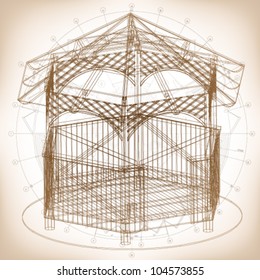 Architectural background. Part of architectural project, architectural plan, technical project, drawing technical letters, architect at work, architecture planning on paper, construction plan