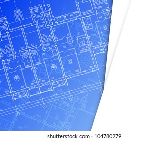 Architectural background. Part of architectural project, architectural plan, technical project, drawing technical letters, architect at work, Architecture planning on paper, construction plan