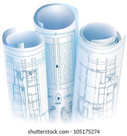 Architectural background. Part of architectural project, architectural plan, technical project, drawing technical letters, architect at work, architecture planning on paper, construction plan