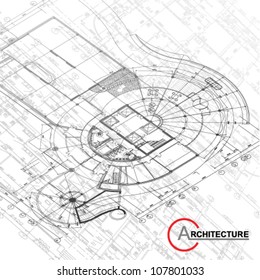 Architectural background. Part of architectural project, architectural plan, technical project, drawing technical letters, architecture planning on paper, construction plan