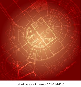 Architectural background. Part of architectural project, architectural plan, technical project, drawing technical letters, architecture planning on paper, construction plan