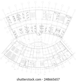 Architectural background. Part of architectural project, architectural plan, technical project, architecture planning on paper, construction plan