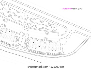 Architectural background, architectural plan, construction drawing landscape