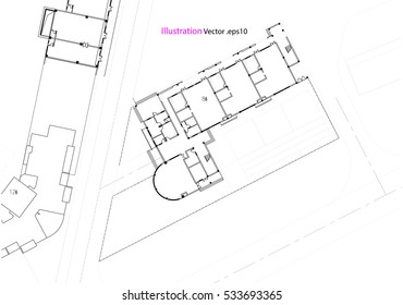 Architectural background, architectural plan, construction drawing landscape