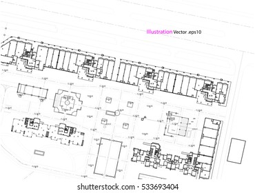 Architectural background, architectural plan, construction drawing landscape
