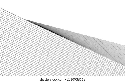 Architectural background vector 3d drawing on white background
